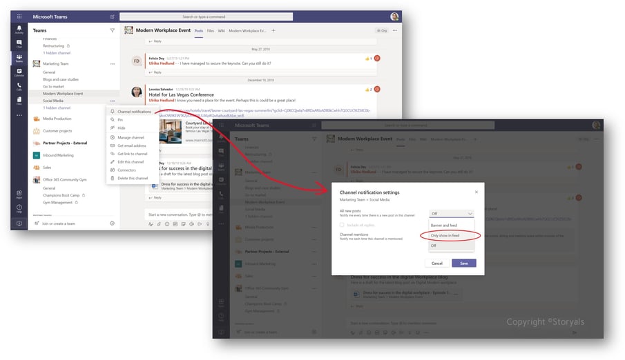 Channel notifications in Microsoft Teams | © Storyals