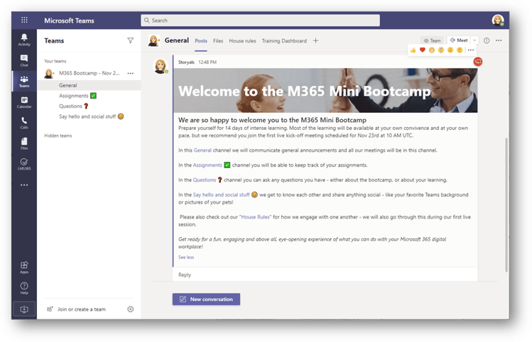 M365 Mini Bootcamp in Microsoft Teams