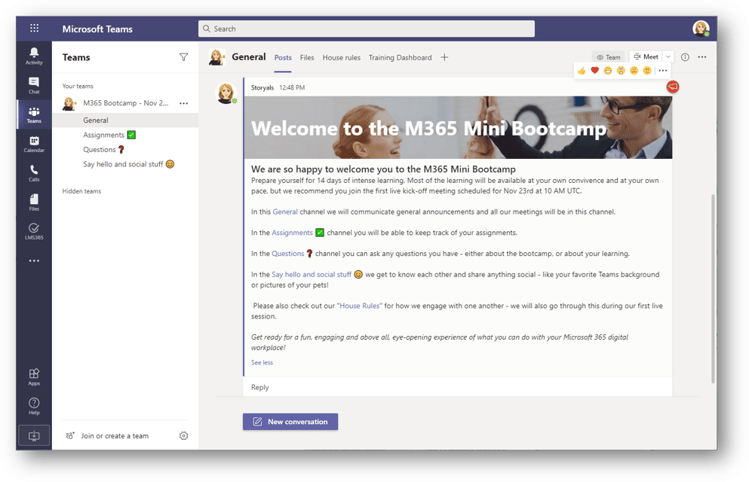 M365 Mini Bootcamp in Microsoft Teams 