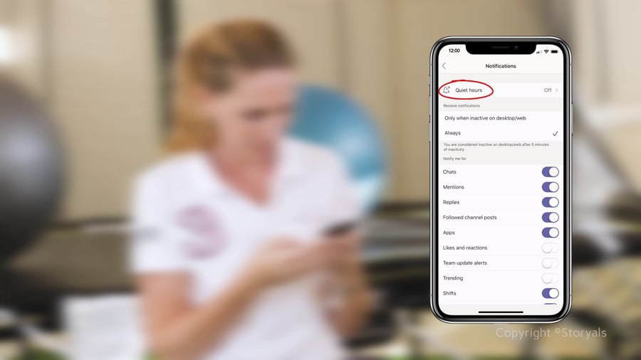 Quiet hours in Microsoft Teams | © Storyals