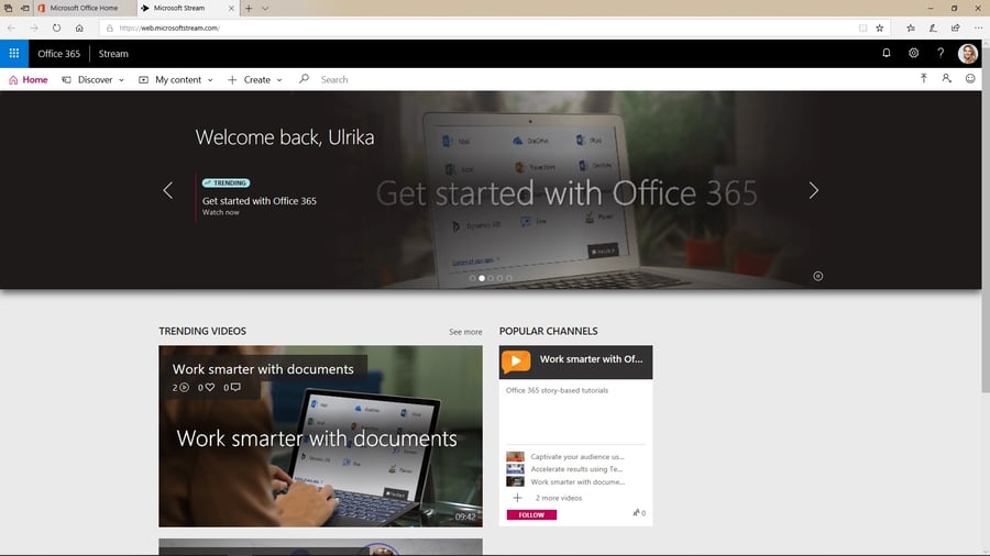 Microsoft Stream start page | © Storyals