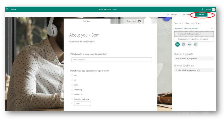 Sharing Microsoft Forms| © Storyals
