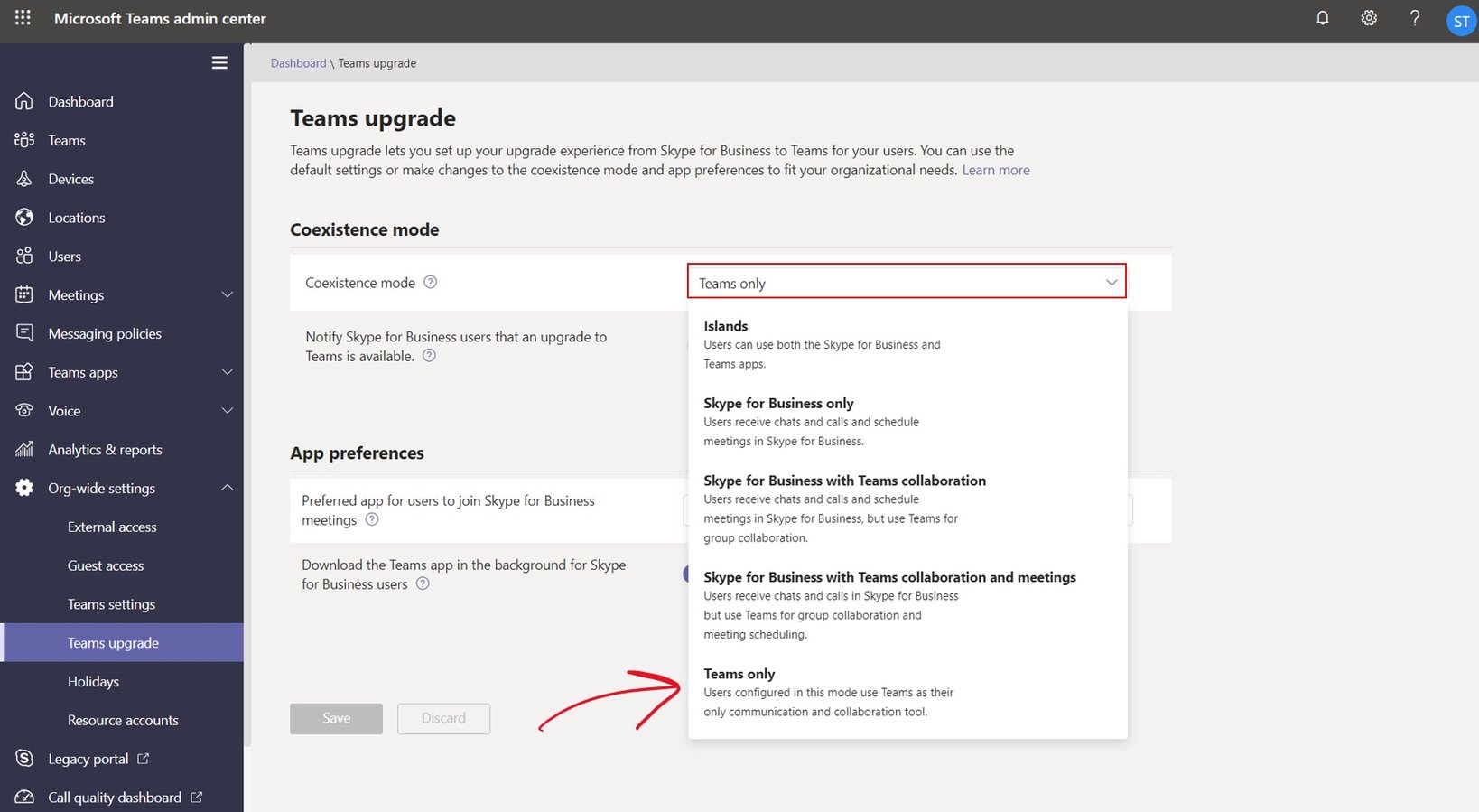 Settings for Teams or Skype for Business in Office 365 | © Storyals