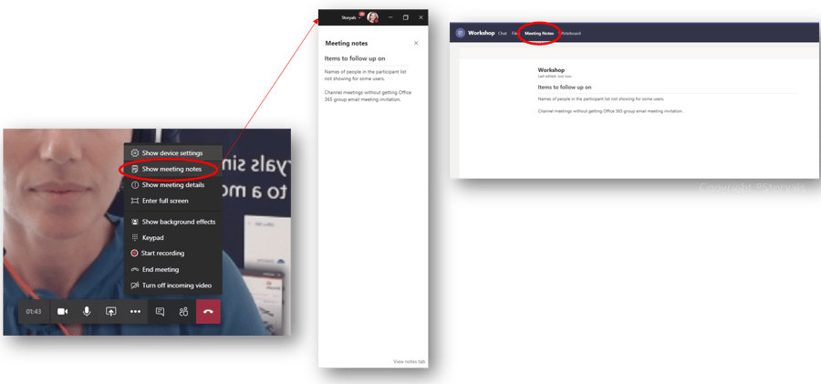 meeting notes in Teams | © Storyals