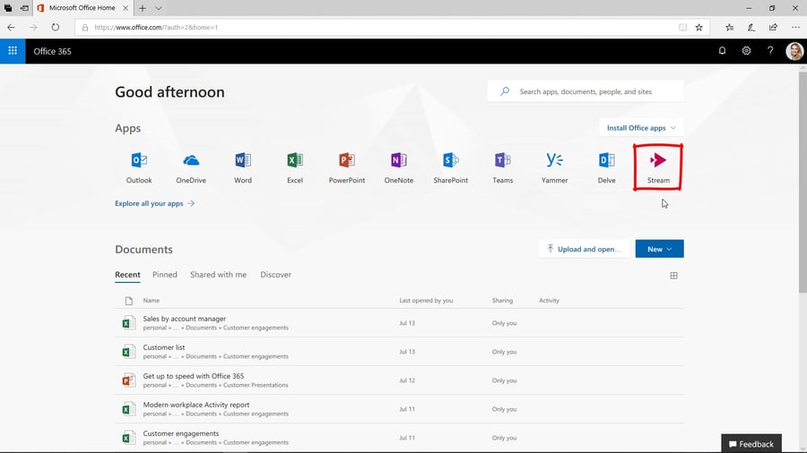 Stream - Office 365 portal | © Storyals