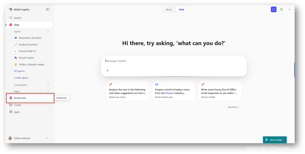 Notebooks 2 with Copyright Start page