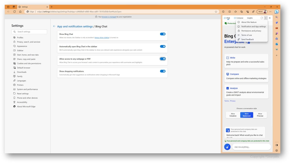 Bing chat Page context