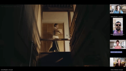 Team watching NEO robot Teams Recordning